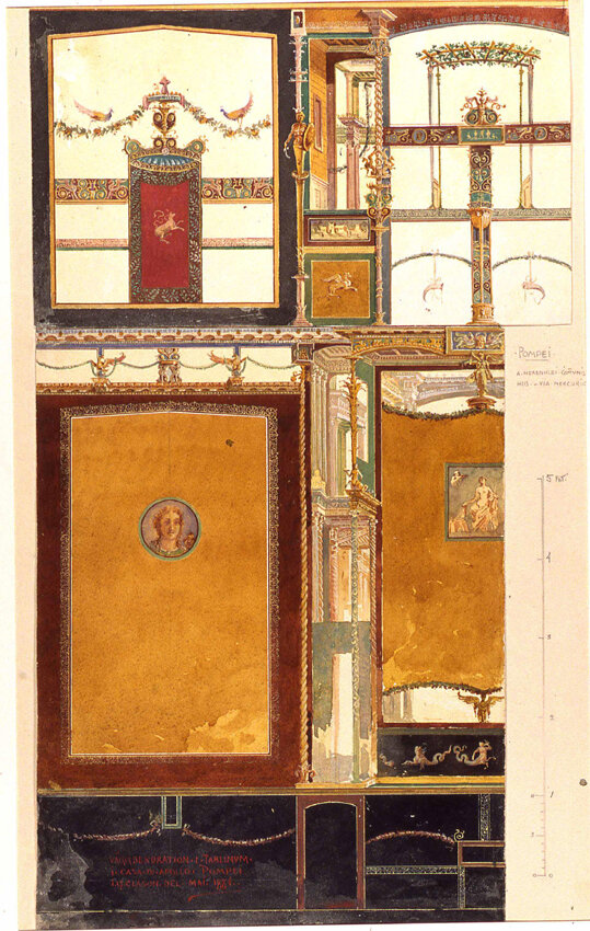 POMPEII REVIVED - Aquarelle by I. G. Clason, 1884, Konstakademien