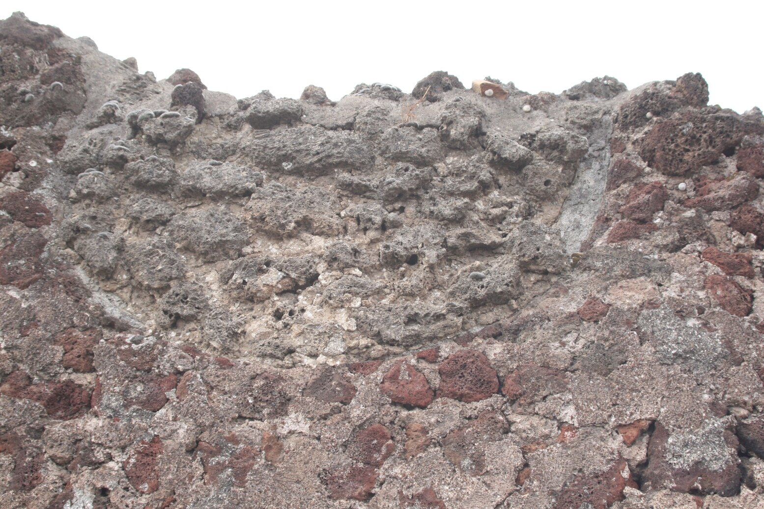 W wall, detail of the blocked off window.  Photo: Thomas Staub